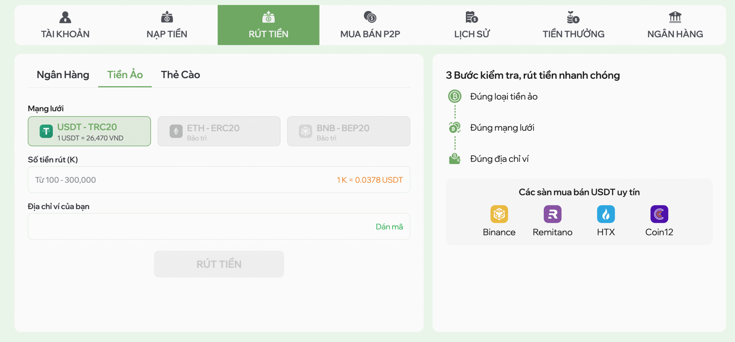 Hướng dẫn rút tiền Vabet chi tiết từng bước